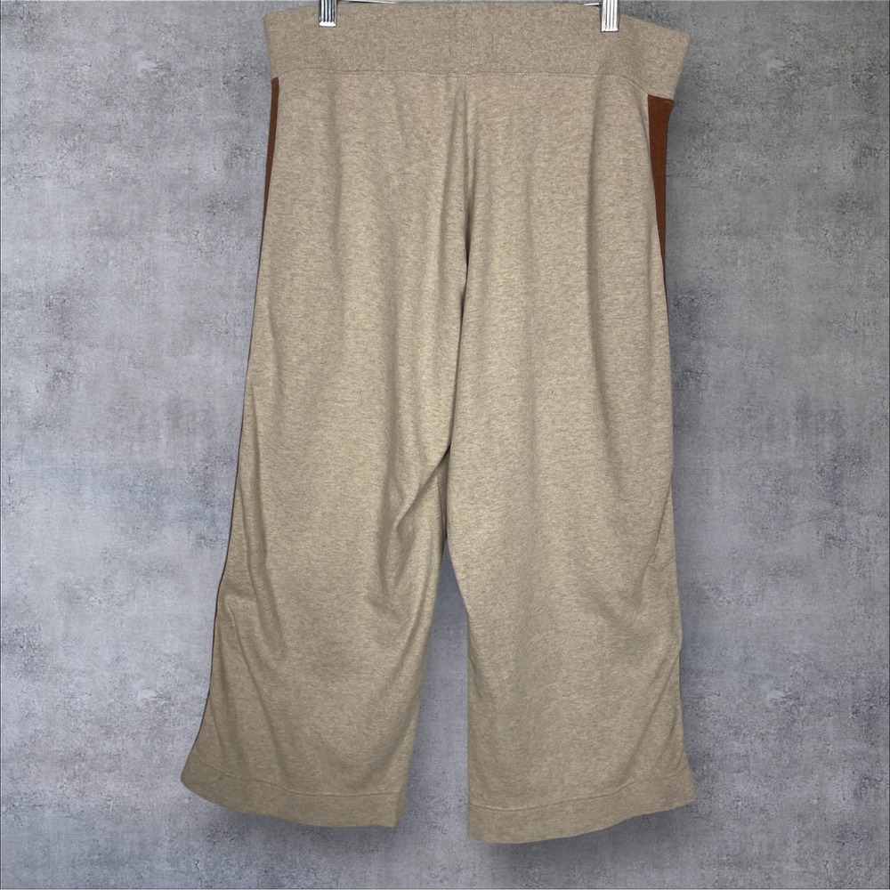 Pact Organic Cotton 2 Piece Lounge Set Womens L Oatmeal Beige Cowl Neck Wide Leg - Picture 7 of 9